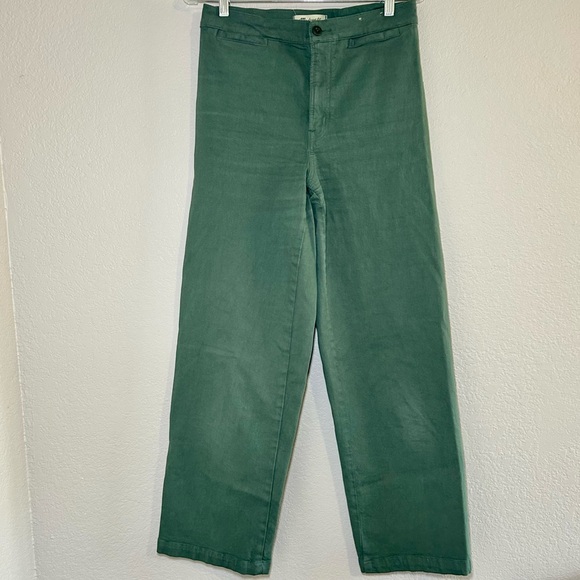 Madewell Olive Green Emmet Wide Leg Crop Pants Women’s 28 tall - Picture 2 of 11